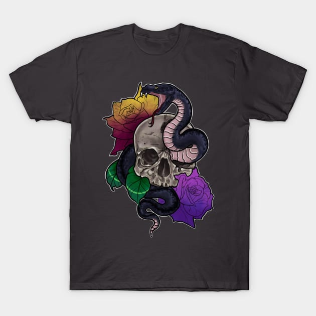 Skull and snake T-Shirt by Huldra Tattoo